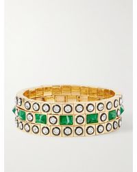 Roxanne Assoulin - The Duchesse Set Aus Drei Goldfarbenen Armbändern Mit Cubic Zirkonia Und Emaille - Lyst