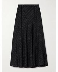Proenza Schouler - Kaia Belted Striped Voile Midi Skirt - Lyst