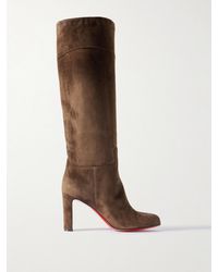 Christian Louboutin - Loo Botta 85 Kniehohe Stiefel Aus Veloursleder - Lyst