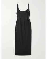KHAITE - Lotte Wool And Silk-Blend Midi Dress - Lyst