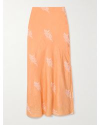 Alix Of Bohemia - Lyra Floral-Print Crinkled-Silk Maxi Skirt - Lyst
