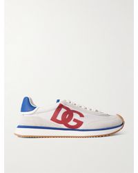 Dolce & Gabbana - Aria Sneakers Aus Mesh Mit Veloursleder- Und Lederbesätzen - Lyst