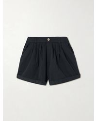 Doen - Paige Pleated Organic Cotton-Poplin Shorts - Lyst