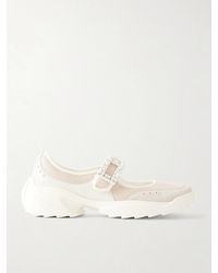 Roger Vivier - Viv On The Run Embellished Leather-Trimmed Mesh Mary Jane Sneakers - Lyst