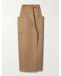 Max Mara - Carbone Wrap-Effect Camel Hair Maxi Skirt - Lyst