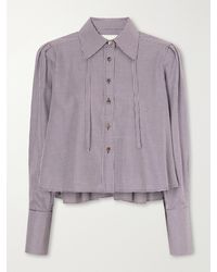 RÙADH - The Durham Drawstring Cropped Houndstooth Cotton And Cashmere-Blend Shirt - Lyst