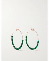 Diane Kordas - 18-Karat Rose, Malachite And Diamond Hoop Earrings - Lyst