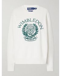 Polo Ralph Lauren - Wimbledon Logo-Embroidered Cotton Sweater - Lyst