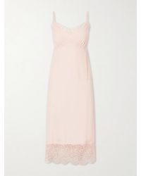 Simone Rocha - Lace-Trimmed Crepe De Chine Midi Dress - Lyst