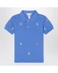 Polo Ralph Lauren - Light Polo Shirt With Colourful Logo Embroidery - Lyst