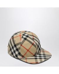 Burberry - Check Pattern Baseball Cap - Lyst