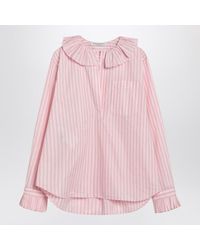Philosophy - Striped Blouse With Ruffles - Lyst