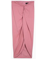 FEDERICA TOSI - Viscose Midi Skirt With Knot - Lyst