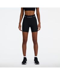 New Balance - Femme Nb Sleek High Rise Sport Short 5&Quot; En, Poly Knit, Taille - Lyst