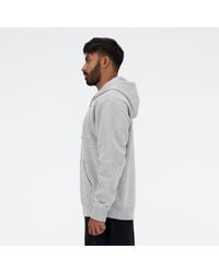 New Balance - Iconic Collegiate Graphic Hoodie In Light Grey Poly Fleece - Lyst