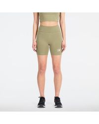 New Balance - Femme Essentials Cotton Spandex Fitted Short En, Poly Knit, Taille - Lyst