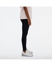 New Balance - High Rise legging 27" In Black Cotton Jersey - Lyst