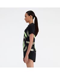 New Balance - London Edition Printed Nb Athletics Short Sleeve In Black Poly Knit - Lyst