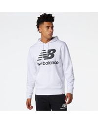 New Balance - Essentials Stacked Logo Hoodie Refurbished - Lyst