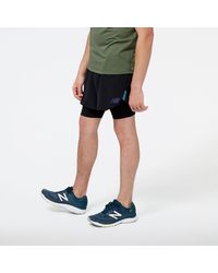 New Balance - Pantaloncini q speed 5 inch 2 in 1 in nero - Lyst
