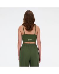 New Balance - Nb Harmony Light Support Sports Bra In Green Poly Knit - Lyst
