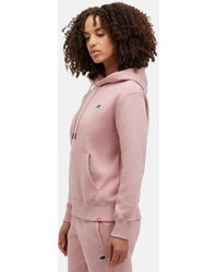New Balance - Nb Small Logo Hoodie In Pink Cotton - Lyst