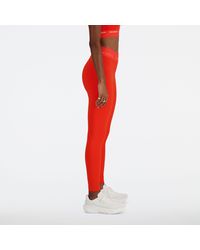 New Balance - Nb Sleek High Rise Sport legging 25" In Red Poly Knit - Lyst