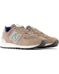New Balance - 574 In Brown/blue Suede/mesh - Lyst