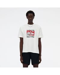 New Balance - Sport essentials ad t-shirt in bianca - Lyst