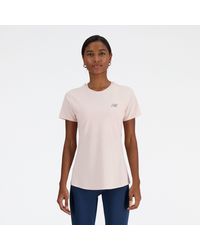 New Balance - Jacquard Slim T-shirt In Pink Poly Knit - Lyst