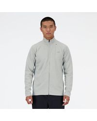 New Balance - Tech Knit Full Zip In Grey Poly Knit - Lyst