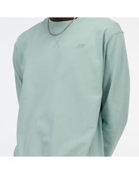 New Balance - Athletics French Terry Crew In Green Cotton - Lyst