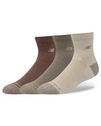 New Balance - Active Premium Qtr 3 Pack Socks 3 Pack - Lyst