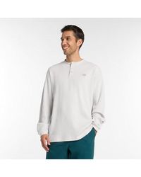 New Balance - Numeric Waffle Knit Long Sleeve Henley - Lyst