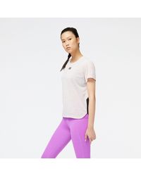 New Balance - Impact run luminous short sleeve in rosa - Lyst