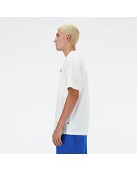 New Balance - Athletics Premium Logo T-shirt In White Cotton - Lyst