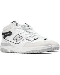 New Balance - 650 In White/black/beige Leather - Lyst