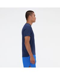 New Balance - Athletics T-shirt In Navy Blue Poly Knit - Lyst