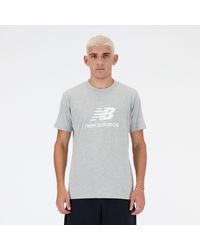 New Balance - Sport Essentials Logo T-shirt In Grey Cotton - Lyst