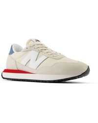 New Balance - 237 In Beige/white/blue/red Suede/mesh - Lyst