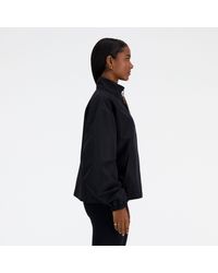 New Balance - Sport Essentials Oversized Jacket In Black Polywoven - Lyst
