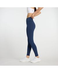 New Balance - High Rise legging 27" In Blue Cotton Jersey - Lyst