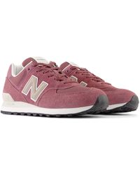 New Balance - 574 In Red/brown Suede/mesh - Lyst