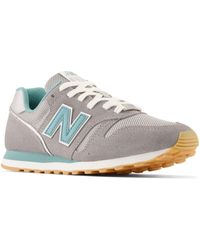 New Balance - 373 In Grey/green/white Suede/mesh - Lyst