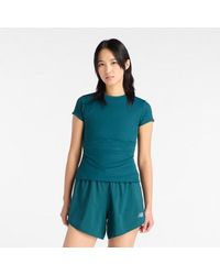 New Balance - Ribbed Fitted T-Shirt - Lyst