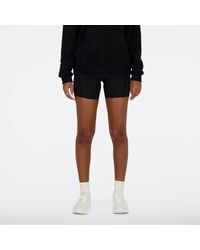 New Balance - Nb Sleek Pocket High Rise Short 6" In Black Poly Knit - Lyst