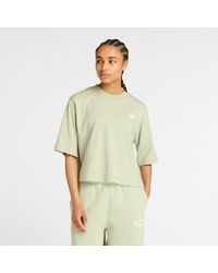 New Balance - Damen Linear Heritage Relaxed T-Shirt - Lyst