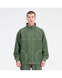 New Balance - Athletics polar fleece full zip in verde - Lyst