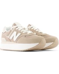 New Balance - 574+ In Brown/grey/white Suede/mesh - Lyst