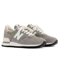 New Balance - Made In Usa 990v1 In Grey/beige Leather - Lyst